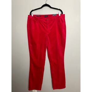 Talbots Velveteen Straight Leg Pants Red 16WP Plus Petite NWT Holiday Style